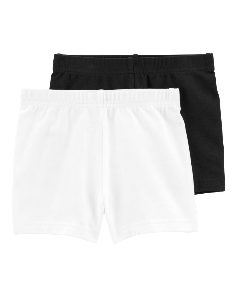 Toddler 2-Pack Black/White Bike Shorts, image 1 of 2 slides