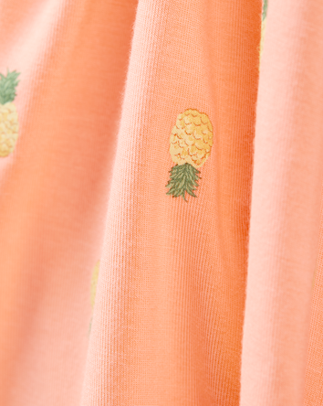 Baby Pineapple Print PurelySoft Footless 1-Piece Pajamas - Coral, 