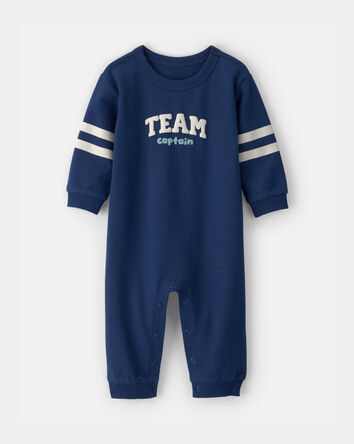 Baby Team Captain' French Terry Jumpsuit - Navy Blue, 