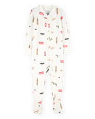 Baby London Print PurelySoft Footie 1-Piece Pajamas - Ivory, image 1 of 5 slides