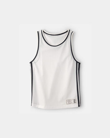 Boys Active Mesh Tank - White, 