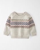 Baby Organic Cotton Fair Isle Sweater, image 1 of 4 slides