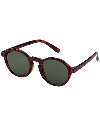 Tortoise Round Sunglasses, 