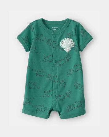 Baby Boy Dinosaur Short-Sleeve Romper - Green, 