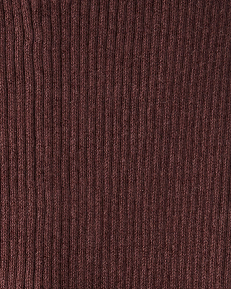 Baby Organic Cotton Sweater Knit Rib Leggings in Deep Burgundy, image 2 of 3 slides