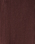 Baby Organic Cotton Sweater Knit Rib Leggings in Deep Burgundy, image 2 of 3 slides