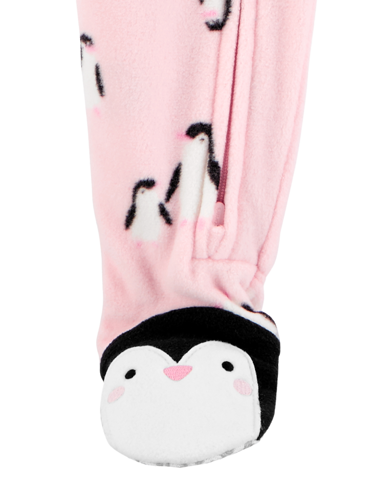 Toddler 1-Piece Penguin Fleece Footie Pajamas, image 3 of 5 slides