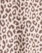 Baby Girl Leopard Print Fleece Long-Sleeve Loose Fit 1-Piece Pajamas, image 3 of 5 slides