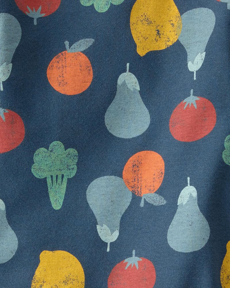 Toddler Organic Cotton Veggie Print Pajamas Set, image 3 of 4 slides