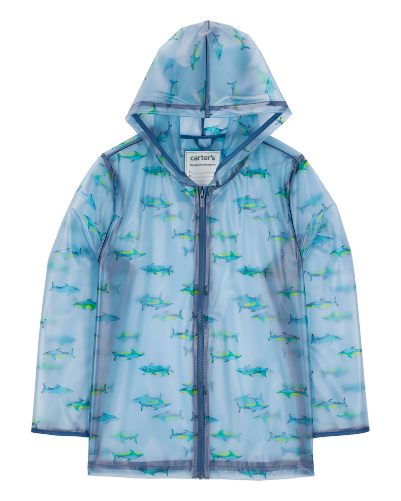 Shark Translucent Rain Jacket - Blue, image 1 of 3 slides