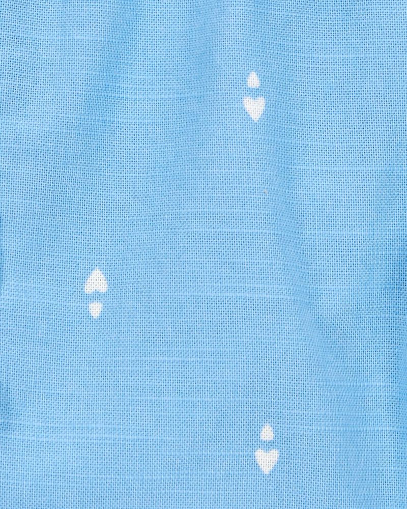Toddler Heart Drop Print Drawstring Shorts - Blue, image 6 of 7 slides