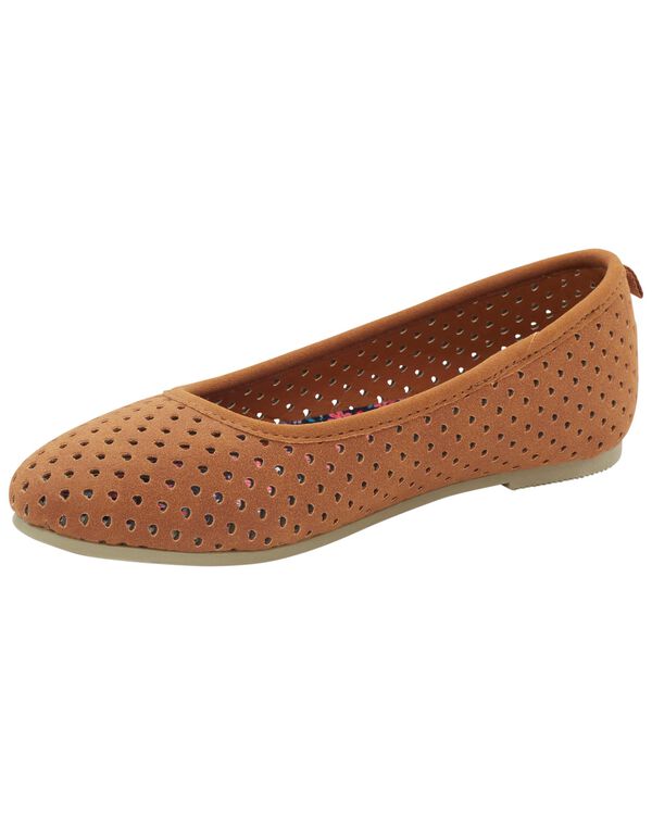 Brown Kid Ballet Flat Slipper Shoes