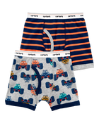 2-Pack Cotton Boxer Briefs Underwear, image 1 of 2 slides