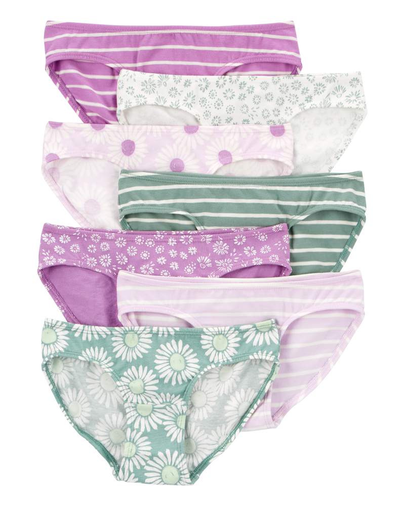 Kid 7-Pack Bikini Stretch Cotton Undies, image 1 of 2 slides