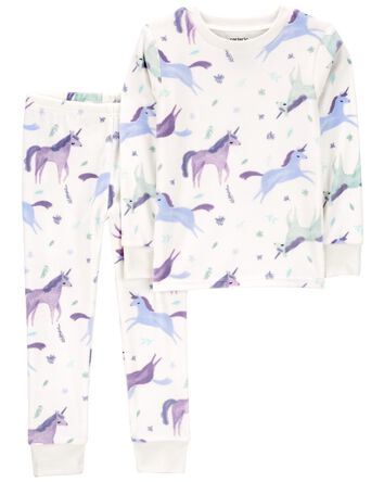 Toddler 2-Piece Fuzzy Velboa Unicorn Pajamas, 