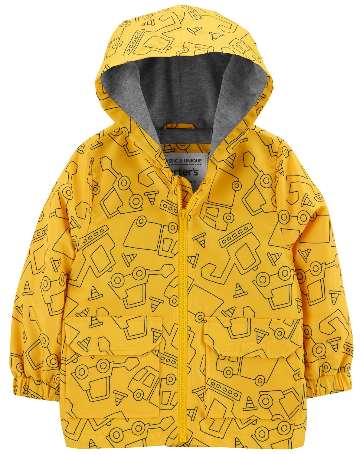 Yellow Toddler Construction Rain Coat