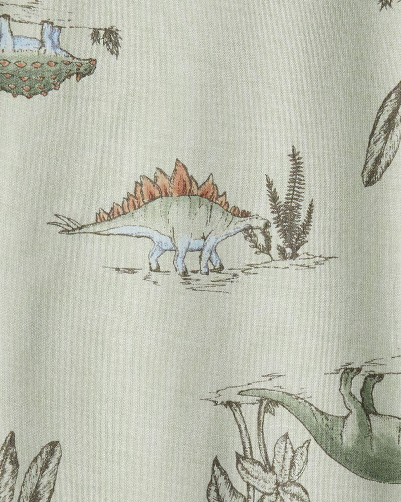 Baby Boy 2-Pack Dinosaur Print PurelySoft Long-Sleeve Multipack Bodysuits - Green, image 5 of 7 slides