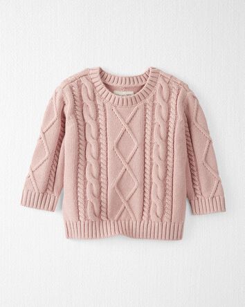 Baby Organic Cotton Cable Knit Sweater, 