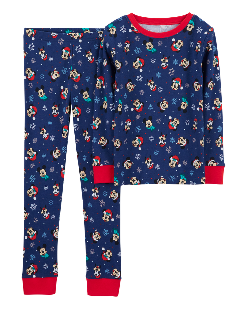 Kid 2-Piece Christmas Mickey 100% Snug Fit Cotton Pajamas, image 1 of 3 slides