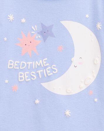 Toddler 4-Piece Moon & Stars 100% Snug Fit Cotton Pajamas - Purple, 