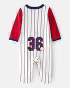 Baby Baseball Snap-Up Cotton Sleep & Play Pajamas, image 2 of 7 slides