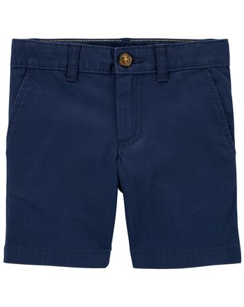 Toddler Blue Flat-Front Shorts, 
