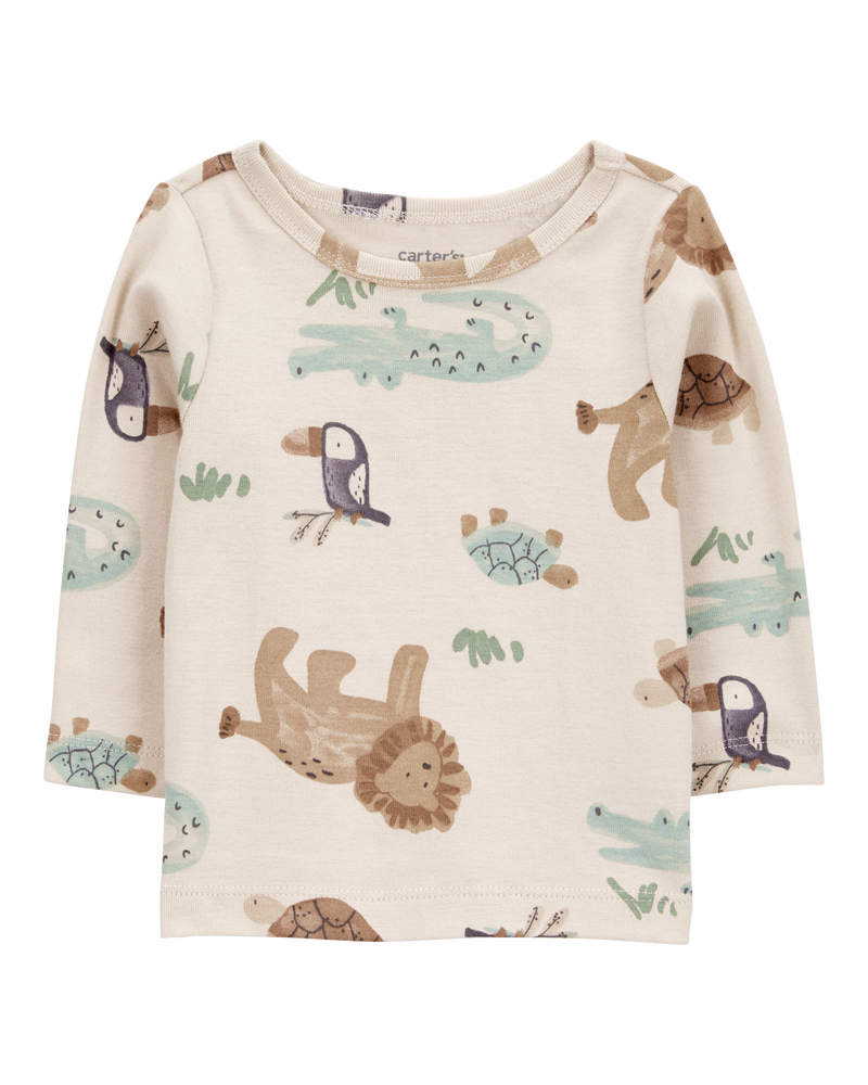 Baby 2-Piece Long-Sleeve Tee & Waffle Knit Coverall Set - Green, image 3 of 6 slides