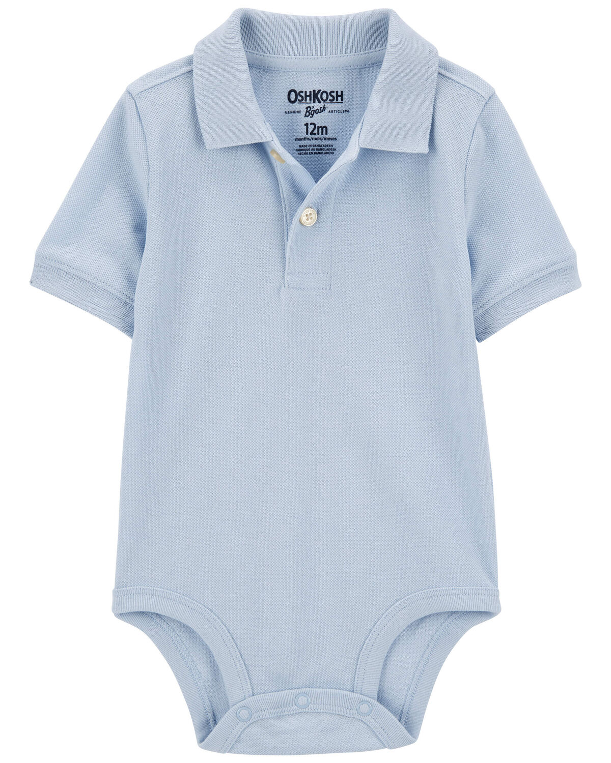 Light Blue Baby Polo Bodysuit