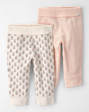 Baby Girl 2-Pack Organic Cotton Grow-With-Me Joggers, 