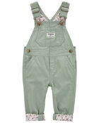 Baby Floral Lined Lightweight Canvas Overalls, image 1 of 4 slides