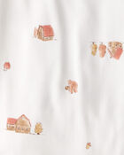 Baby Barn Print PurelySoft Long-Sleeve Multipack Bodysuits - Brown/White, image 5 of 7 slides