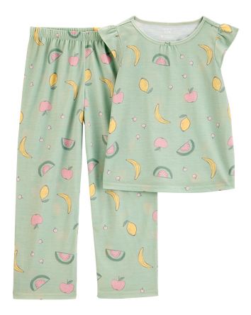 Girls Fruit Loose Fit 2-Piece Pajamas - Green, 