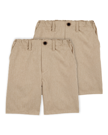 Kid 2-Pack Active Pull-On Uniform Shorts - Khaki, 