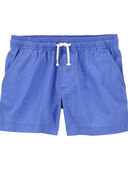 Blue - Toddler Pull-On Linen Shorts