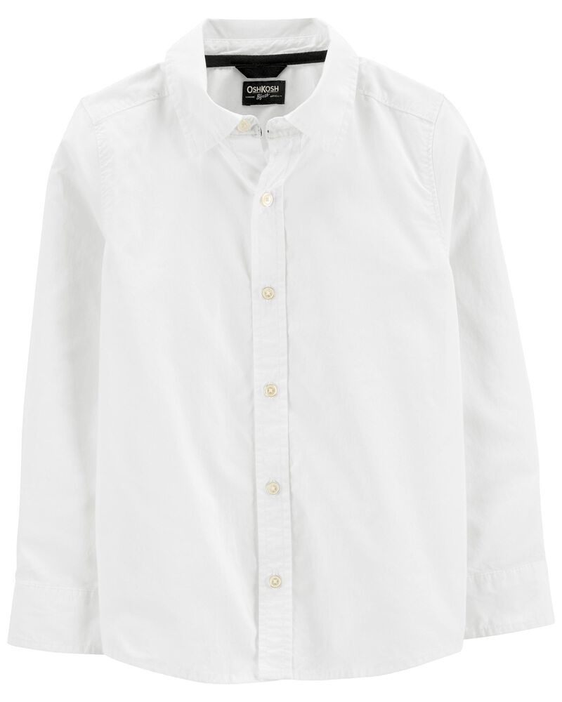 Kid Long Sleeve Button-Front Uniform Shirt, image 1 of 3 slides