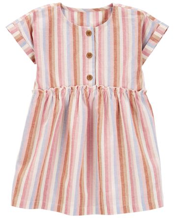 Toddler Striped Linen Dress, 