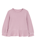 Baby Waffle Knit Thermal Peplum Top, image 1 of 3 slides