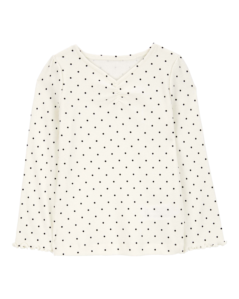 Baby Polka Dot Cotton Rib Top, image 1 of 3 slides