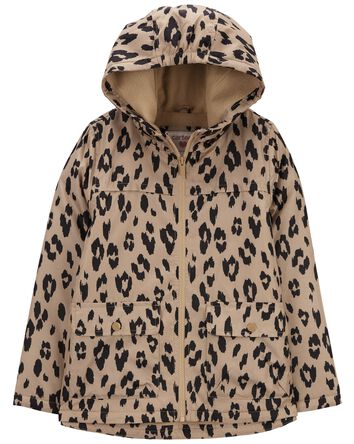 Kid Leopard Fleece-Lined Mid-Weight Jacket, 
