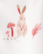 Toddler 1-Piece Bunny Fleece Footie Pajamas - Ivory, image 2 of 3 slides