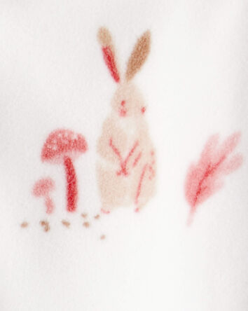 Toddler 1-Piece Bunny Fleece Footie Pajamas - Ivory, 