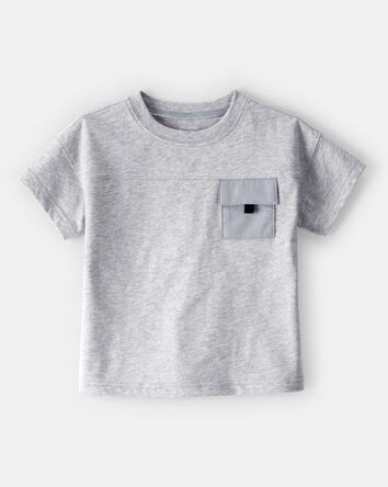 Toddler Boy Short-Sleeve Pocket Tee - Grey, 