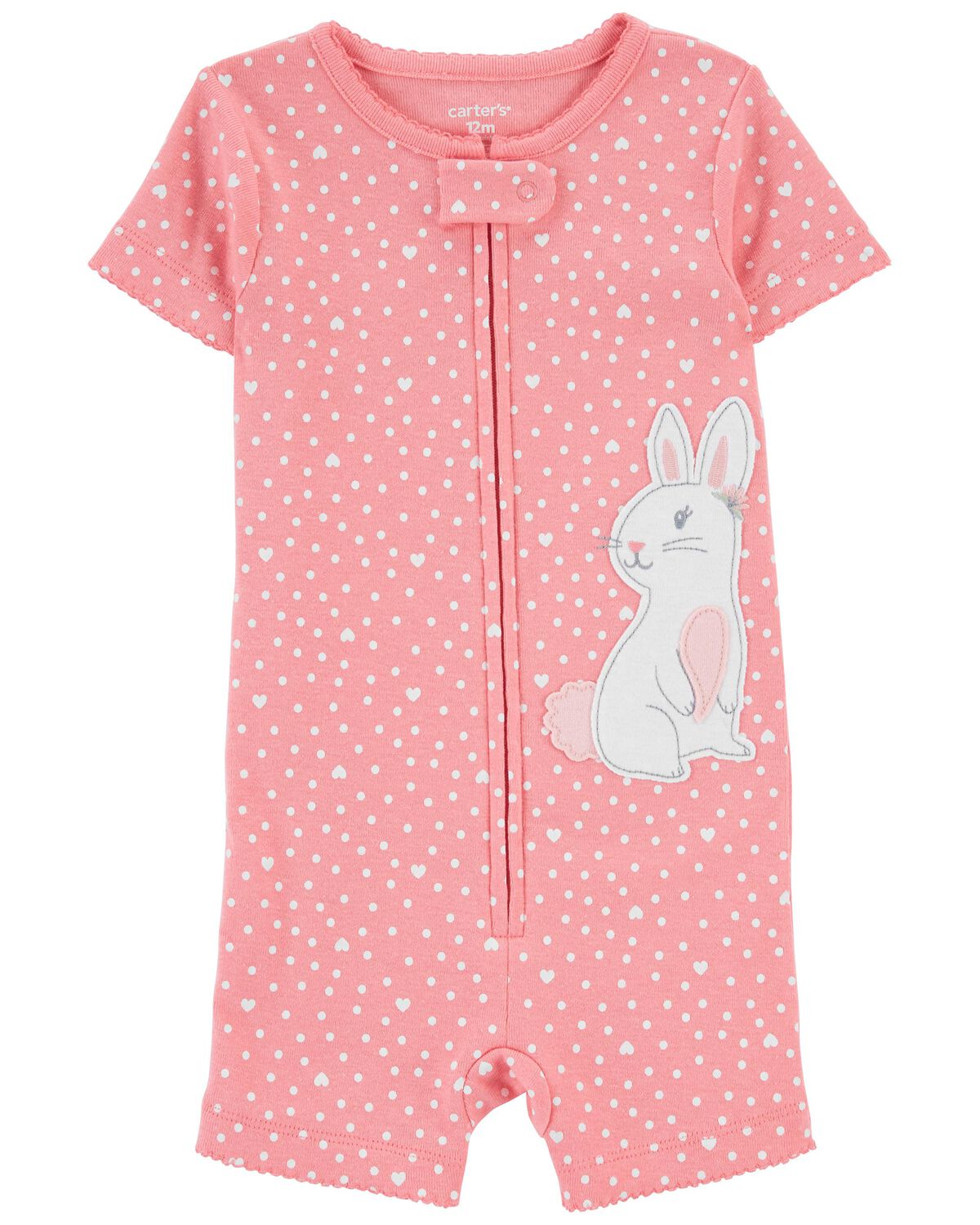 Pink Baby 1Piece Bunny 100 Snug Fit Cotton Romper Pajamas