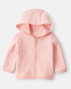 Baby Girl Long-Sleeve Zip-Up Jacket - Pink, image 1 of 4 slides