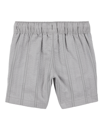 Baby Seersucker Drawstring Shorts - Grey, 