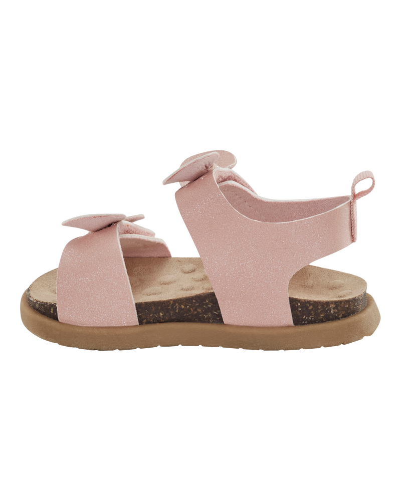 Baby Every Step® First Walker Bow Faux Cork Sandals - Pink, image 6 of 7 slides