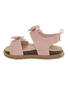 Baby Every Step® First Walker Bow Faux Cork Sandals - Pink, image 6 of 7 slides