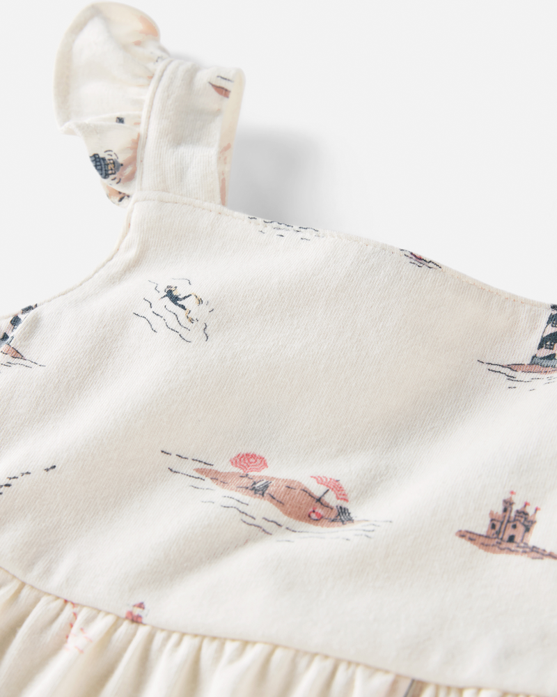 Baby Organic Cotton Dress in Coastal Vacation Print, image 4 of 5 slides