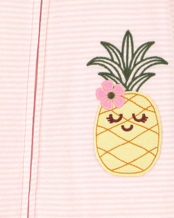 Pink Baby 1Piece Pineapple 100 Snug Fit Cotton Footless Pajamas