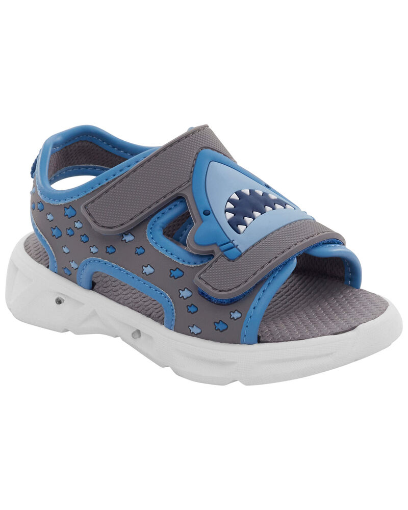 Toddler Shark Light-Up Sandals, image 1 of 7 slides
